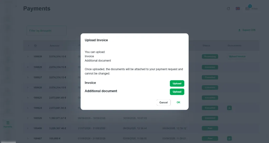 O afiliado envia a fatura